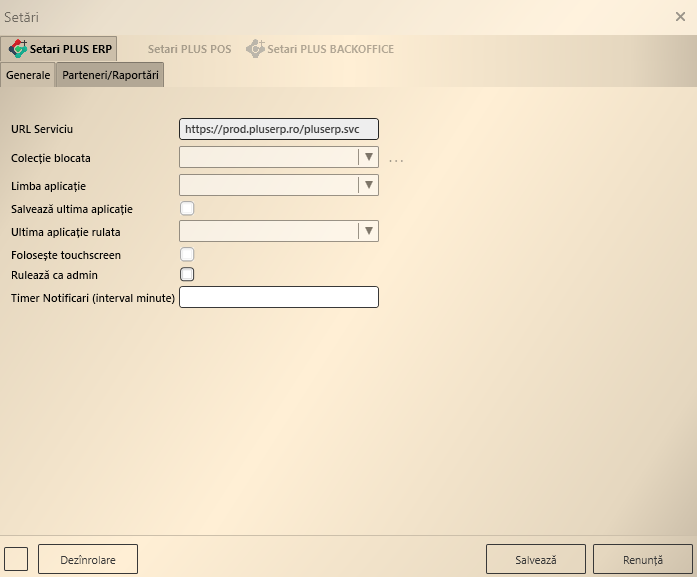 Setări PLUS ERP - lipsă internet